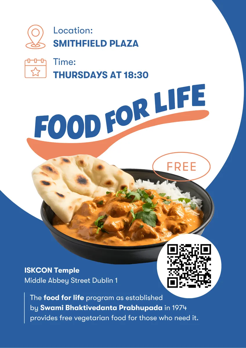 Food For Life free food distribution poster